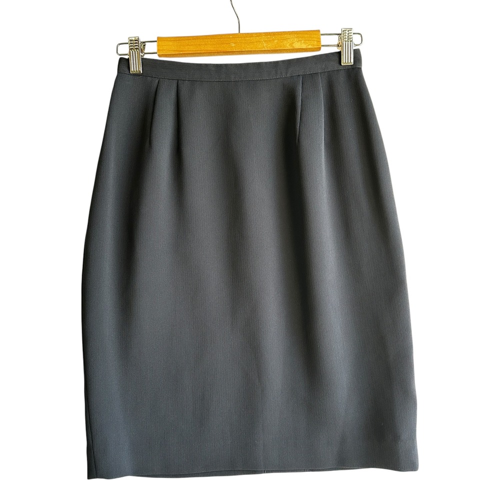 Larry Levine Pencil Skirt Career Wear Business Navy Blue‎ Classic Skirt 8P